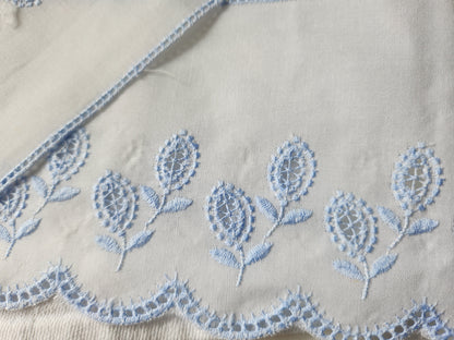 bordure galon feston bleu broderie au mètre sur 8,5 cm B6