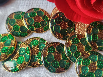 Lot 9 boutons vintage mat texturé deux serie 2,1 cm trous ref 5659