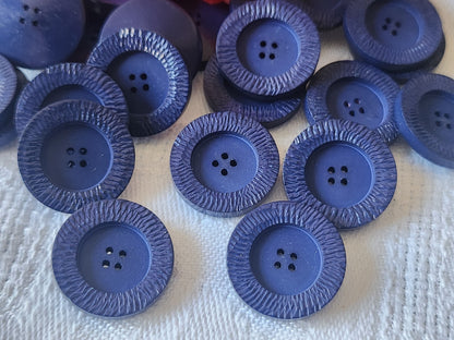 Lot 22 boutons vintage bleu effet verni sur les bords 1,7 cm ref 634