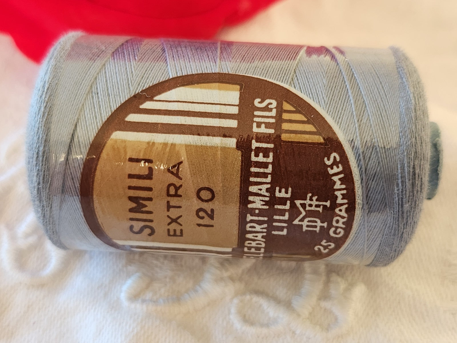 Bobine ancienne fil gris simili extra 120 DELEBART-MAILLET FILS Lille