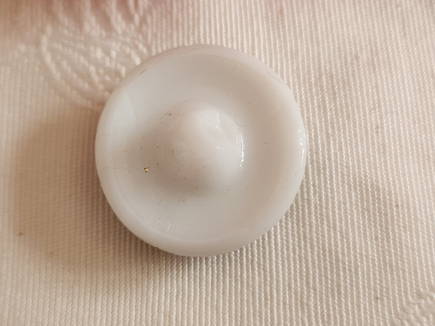 Gros bouton ancien en verre vintage blanc argent 2,2 cm ou 22 mm G7I