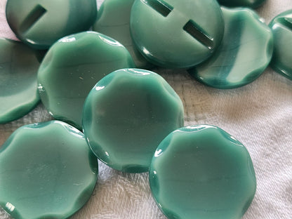 Lot 6 gros  boutons vintage bleu facette 2,7 cm pied ref 2551