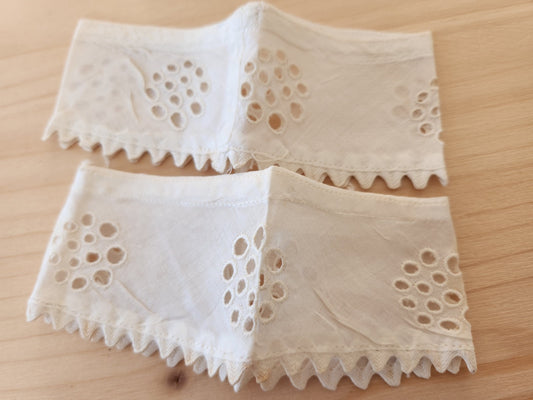 Paire d'emmanchure broderie dentelle ancienne theatre Chemisier T3-6