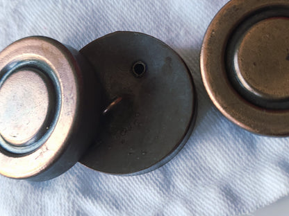 Lot 6 boutons vintage énorme métal cuivré 3 cm volume ref 3925