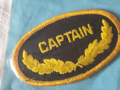 Ancien patch vintage thermocollant captain broderie customisation 