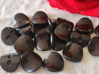 lot 6 boutons vintage marron original courbé 1,9 cm sur 2 cm pied ref 6429 **