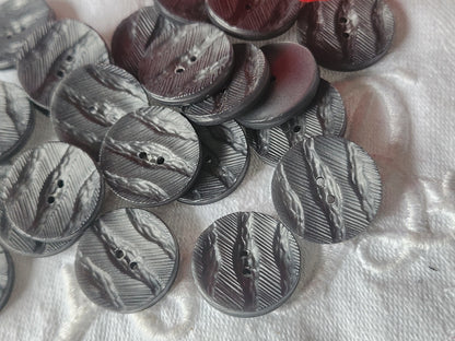 Lot 21 boutons vintage texturé gris  1,8 cm ref 1300