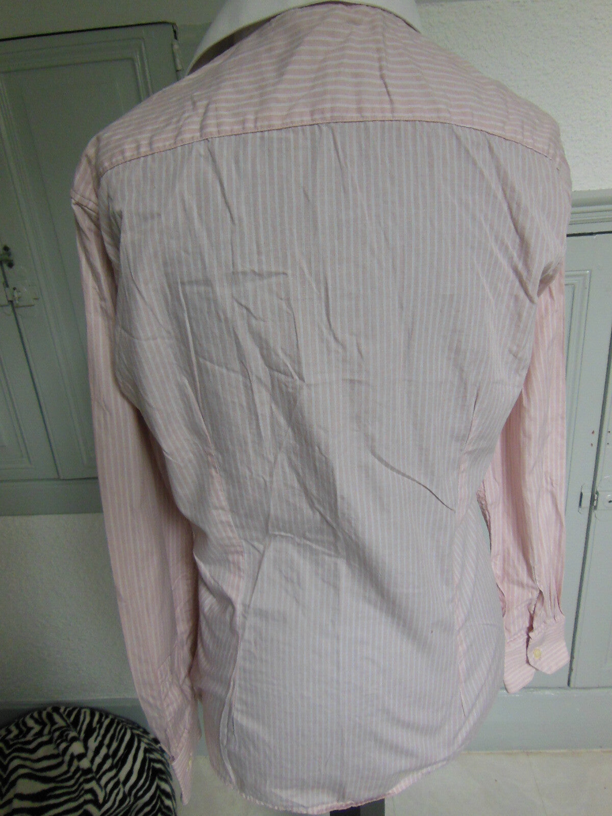 Pur vintage jolie chemise ancienne rayé rose  ideal avec jean  38? ref PORT