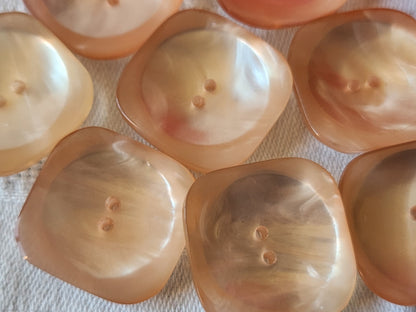 Lot 8  gros boutons vintage nacrés panaché 2,5 cm rose trou ref 2640