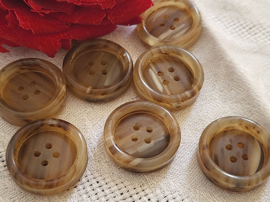 lot7 boutons vintage marron camaïeu haut diamètre 32,1 cm ref 3345