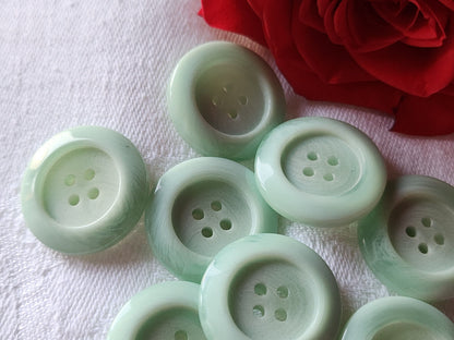Lot 8  boutons vintage bleu/vert d'eau 2,2 cm  trou ref 1855