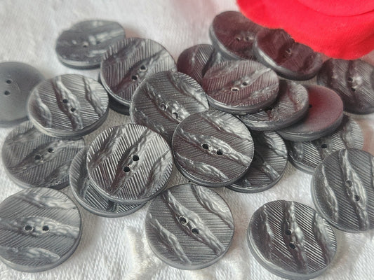 Lot 21 boutons vintage texturé gris  1,8 cm ref 1300