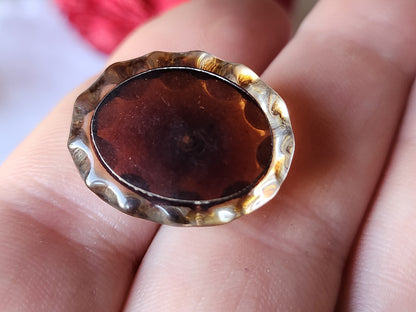 Collection  bouton vintage effet strass pied marron 1,8 sur 2,4 cm D17C