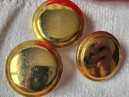 Trio boutons vintage métal doré  à pied 2,4 cm ref 1560