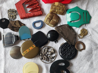 Lot 20 parties de boucle ceinture vintage pour création vintage ancien TA