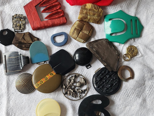 Lot 20 parties de boucle ceinture vintage pour création vintage ancien TA