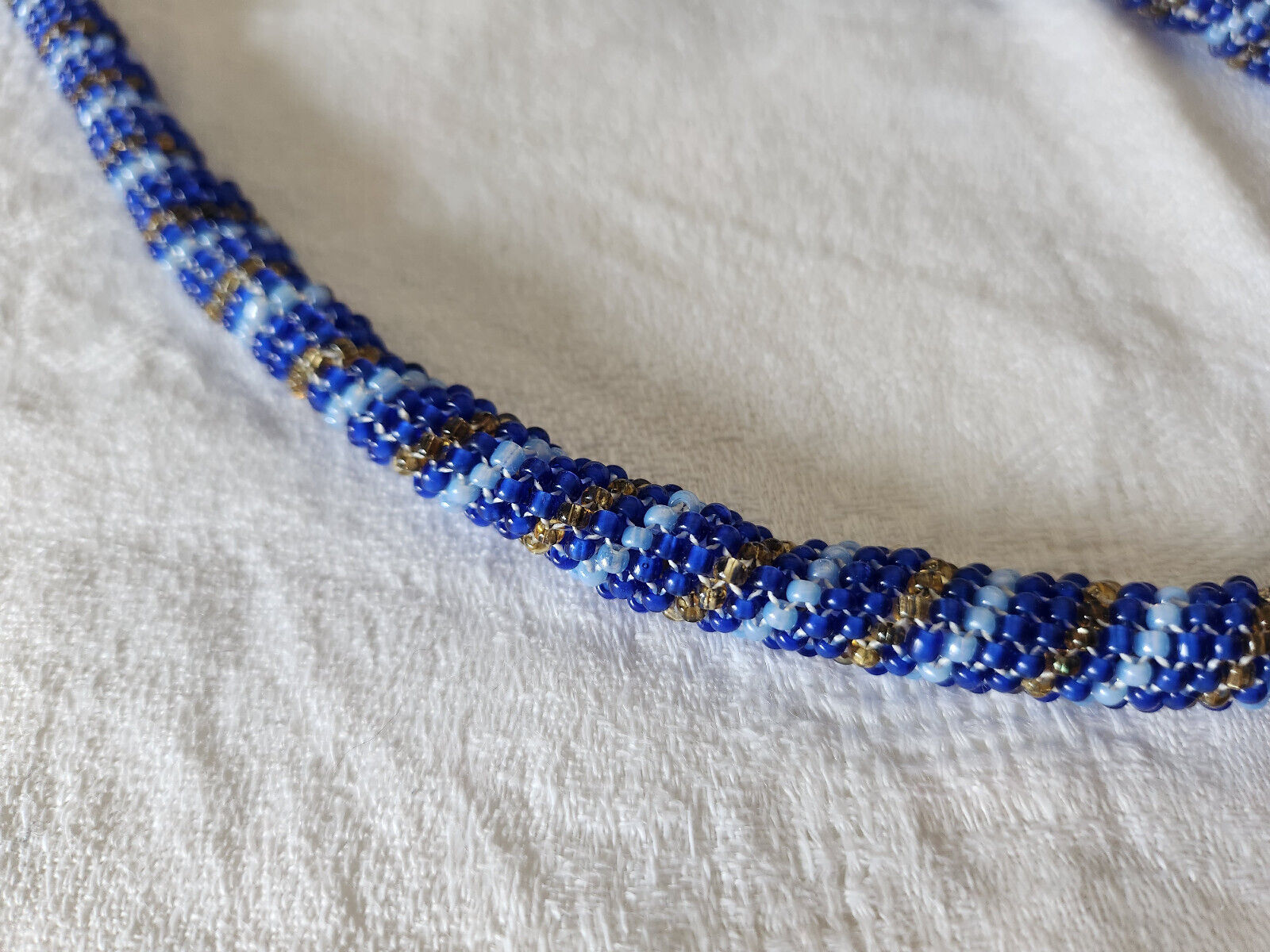 Collier vintage torsade perle rocaille 48 cm