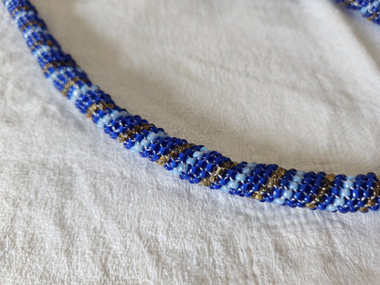 Collier vintage torsade perle rocaille 48 cm