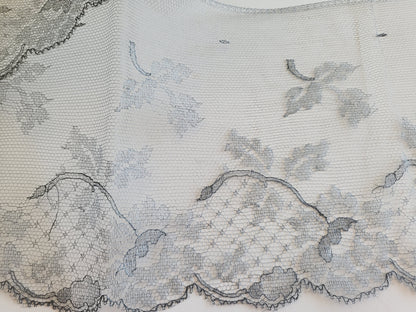 Rare large dentelle ancienne grise voilette  jupon modiste 4 mètres 70 B6 n°16