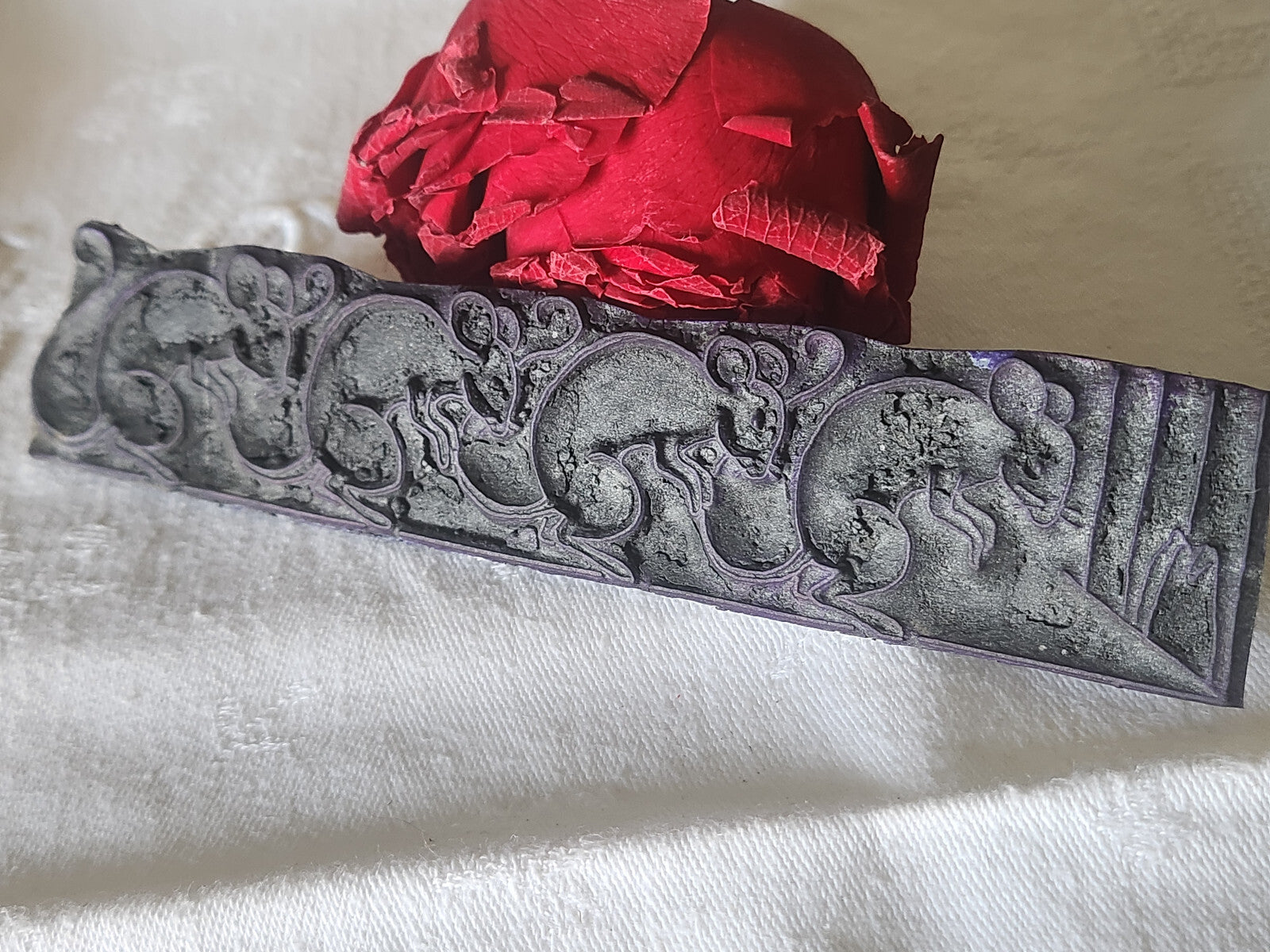 Tampon ancien sans support frise idéal broderie collection sourie rat n°11