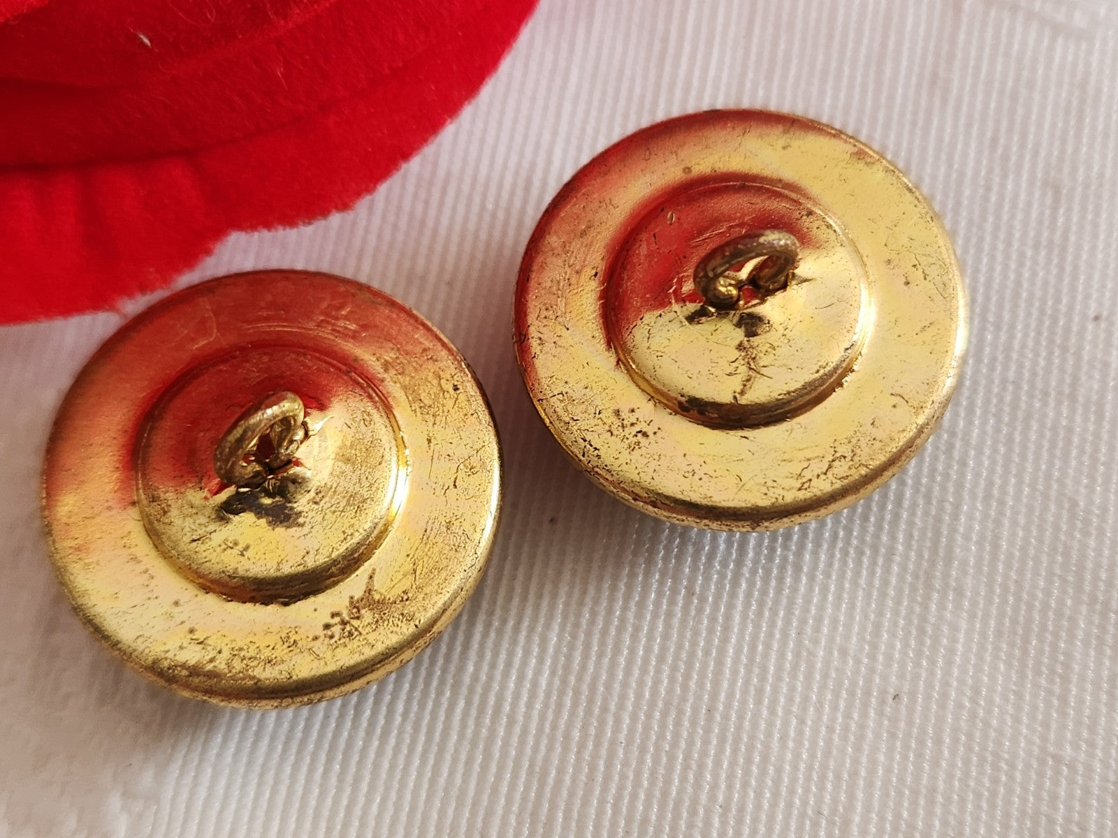 Collection duo boutons anciens effet mosaïque  métal 1,8 cm bleu 18 mm  G12I