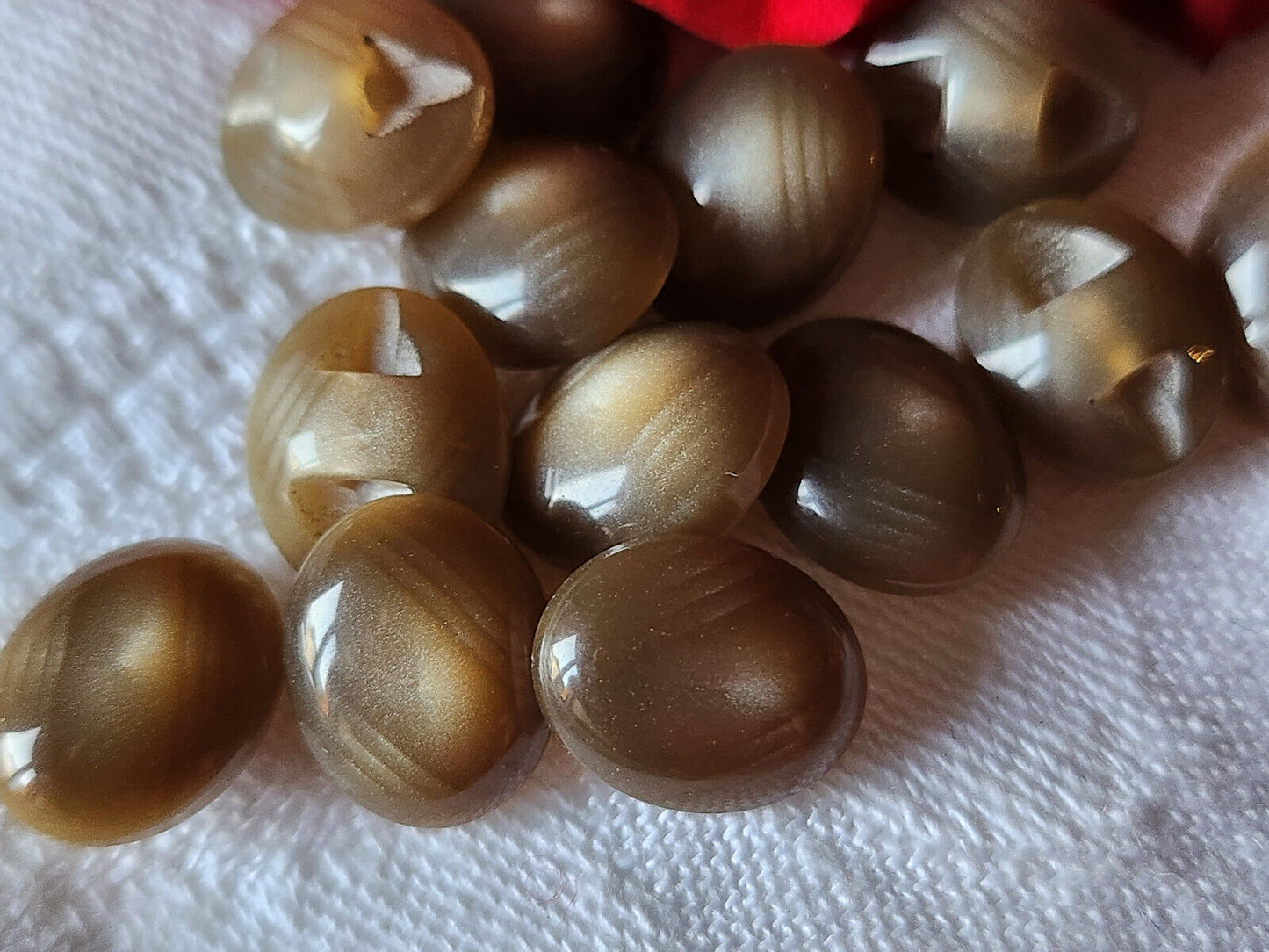 Lot 15 boutons vintage pied marron panaché  1 / 1,2 et 1,1 / 1,4 (3) ref 1967
