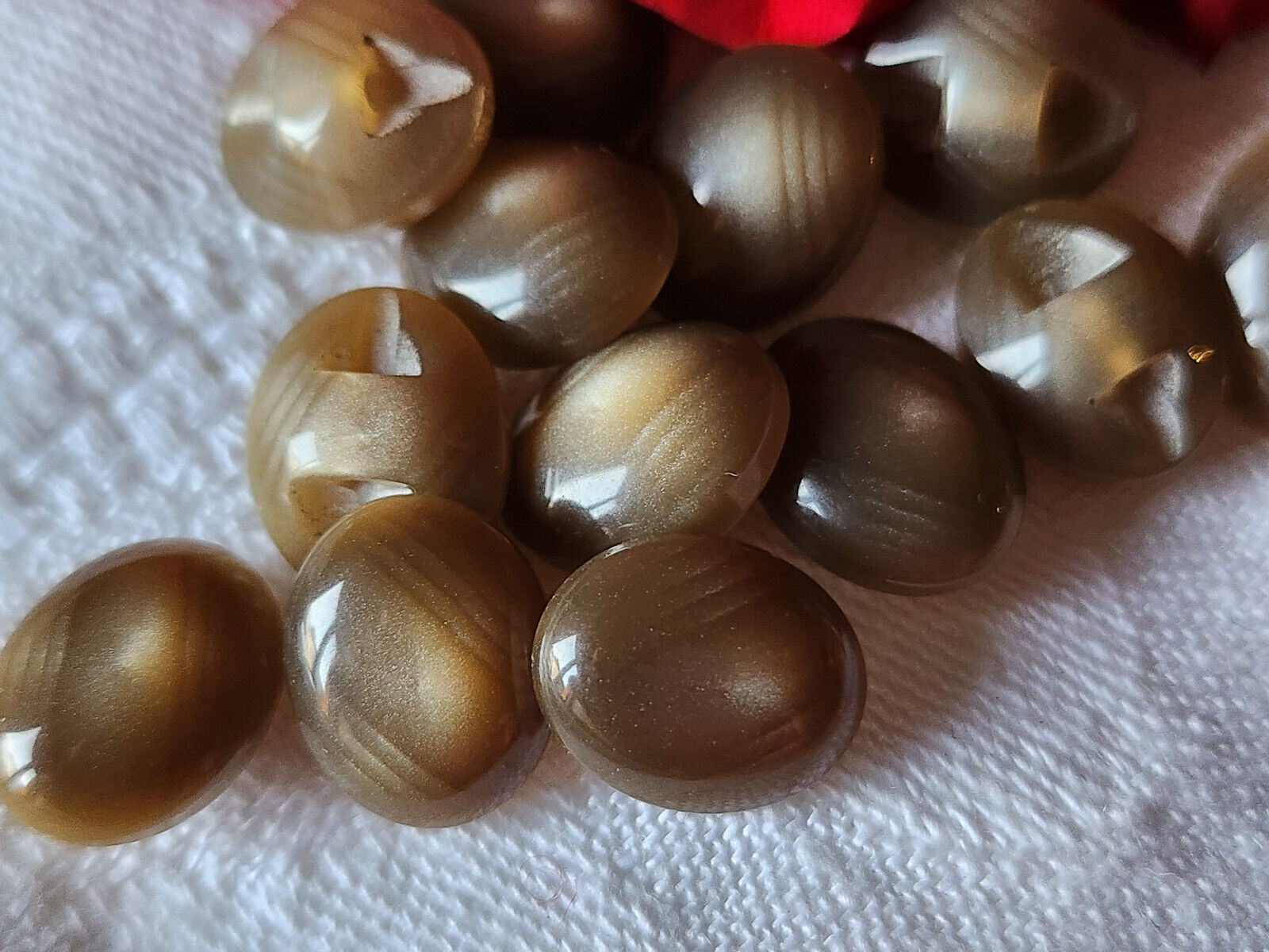 Lot 15 boutons vintage pied marron panaché  1 / 1,2 et 1,1 / 1,4 (3) ref 1967