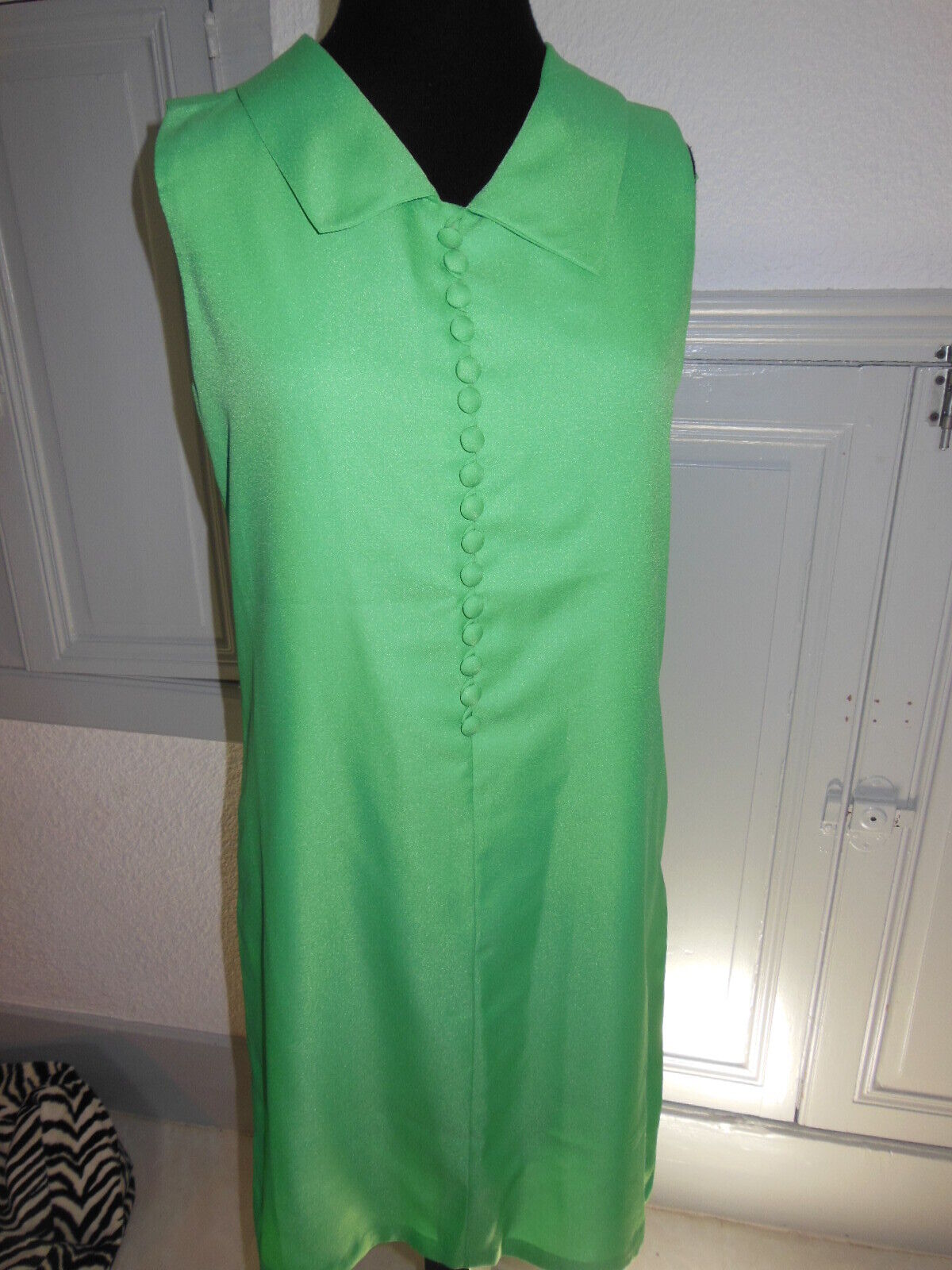 Pur vintage robe ancienne verte année 60/70  taille  38/40 ? B1