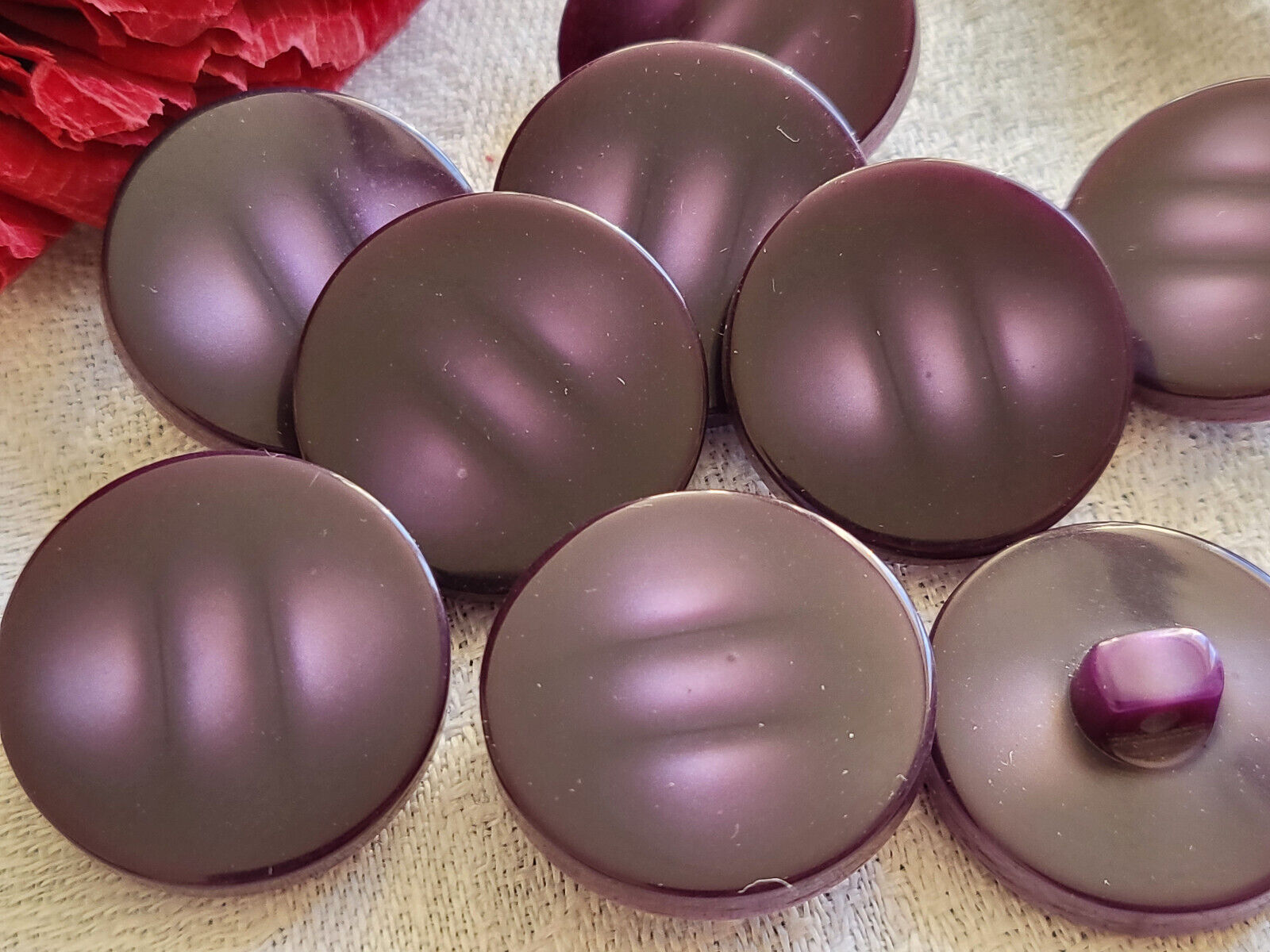 Lot 6 boutons vintage violet teinte dégradé à pied 2,2 cm ref 3524