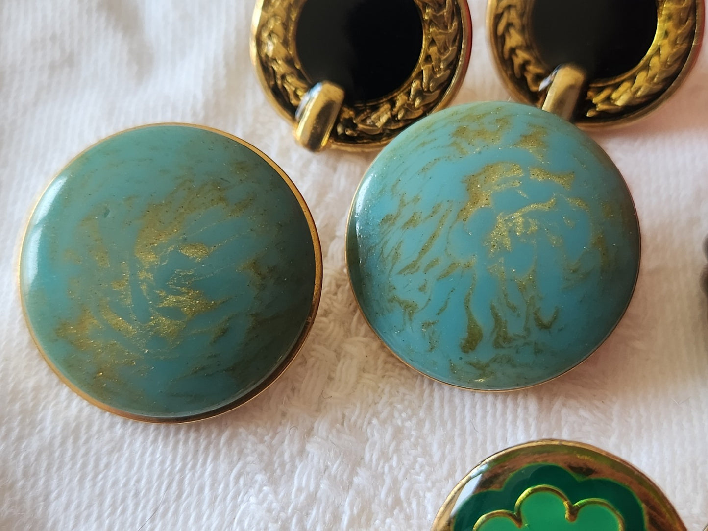 Lot 10 boutons vintage en métal  duo panaché 1,6 à 2,2 cm ref 6053