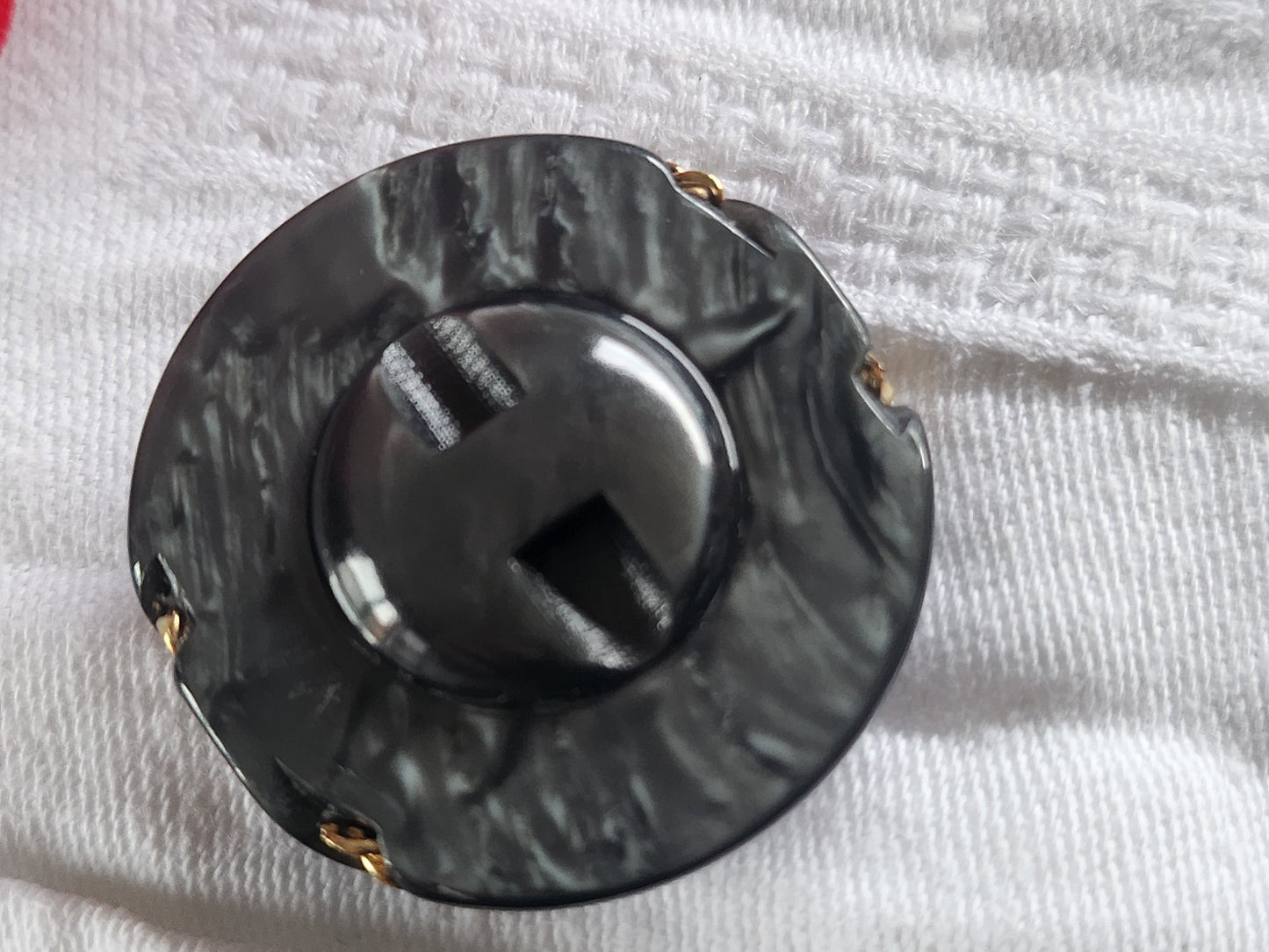 Gros bouton vintage originaux chainette gris doré pied 3,5  cm ref 2297