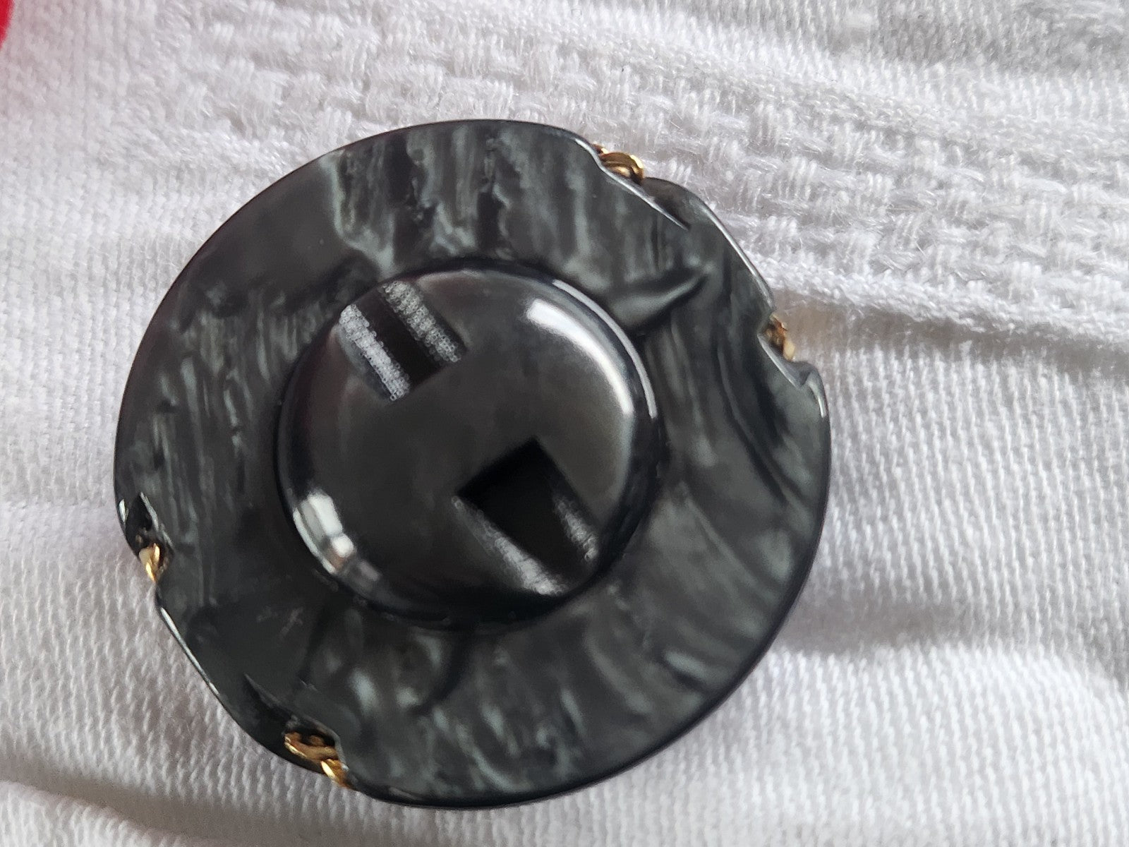 Gros bouton vintage originaux chainette gris doré pied 3,5  cm ref 2297