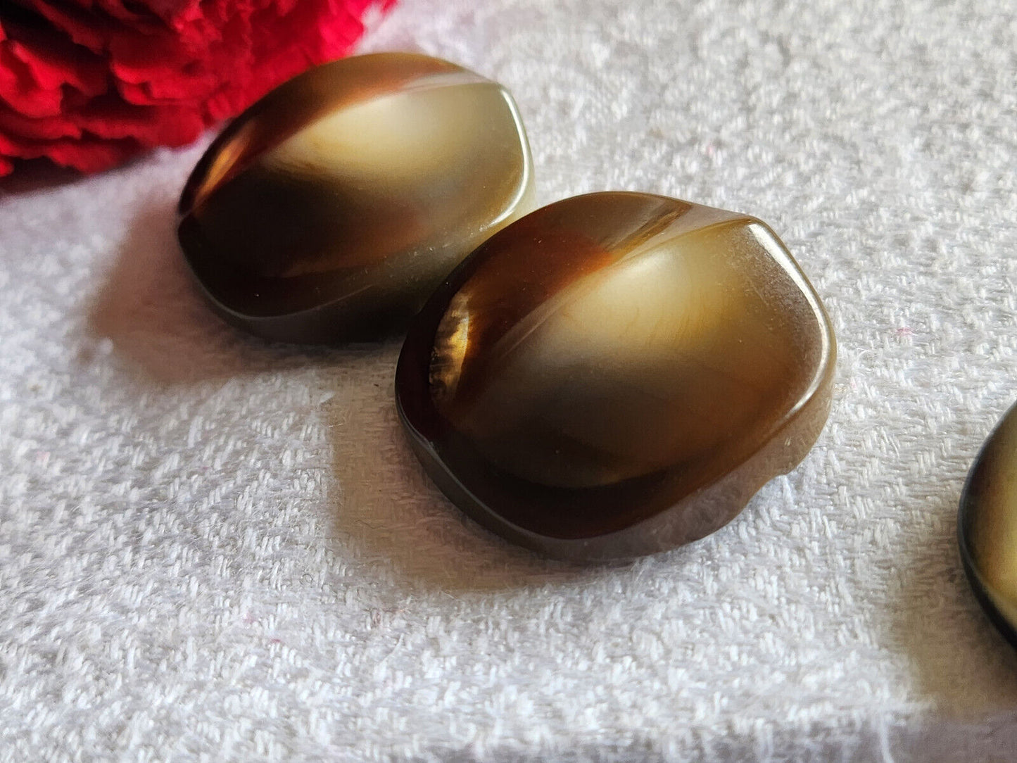 Duo boutons vintage pour fourrure lumineux à pied 2,7 cm ref 1386