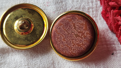 lot 6 gros boutons vintage collection  métal rouge marron 3 cm lourd ref 3952 **