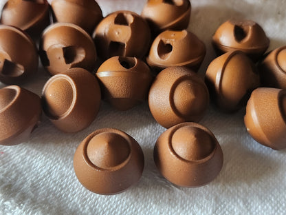 Lot 15 boutons vintage dome marron noisette 1,4 cm pied ref 1683