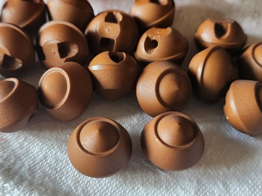 Lot 15 boutons vintage dome marron noisette 1,4 cm pied ref 1683