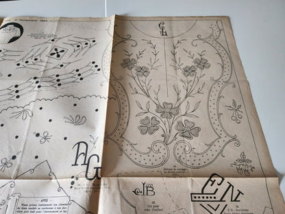 Le journal des brodeuses 1952  n° 692 empiècement chemisier robe enfant taie