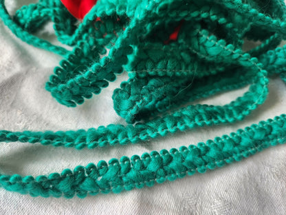 Galon vintage vert effet moumoute 3m 10 sur 1,5 cm A2