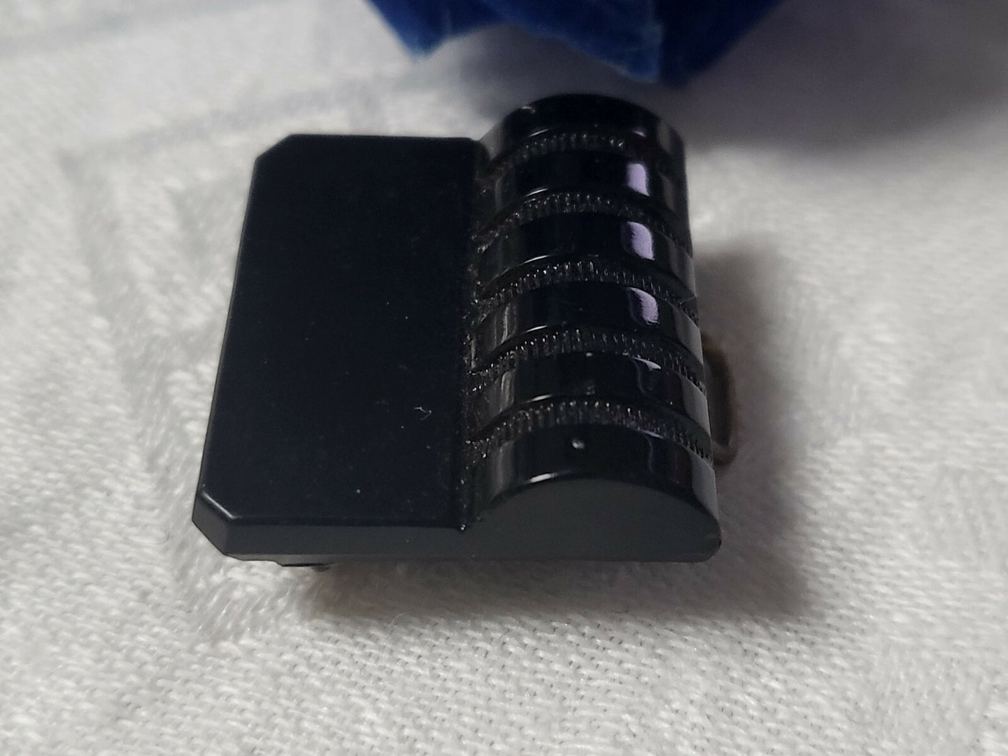 Ancienne partie de boucle ceinture en verre noir pour création G19B