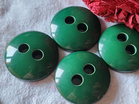 Lot 4 gros boutons vintage vert bombé veste XXL 3,3 cm ref 302