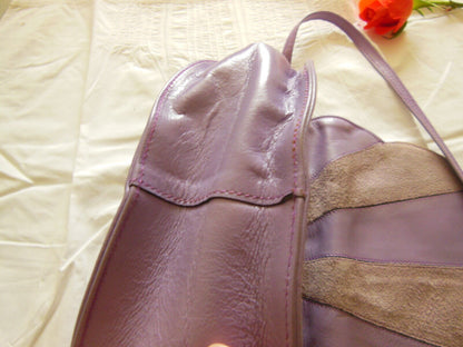 Ancien sac à main vintage violet épaule création Sabrina Paris original retro