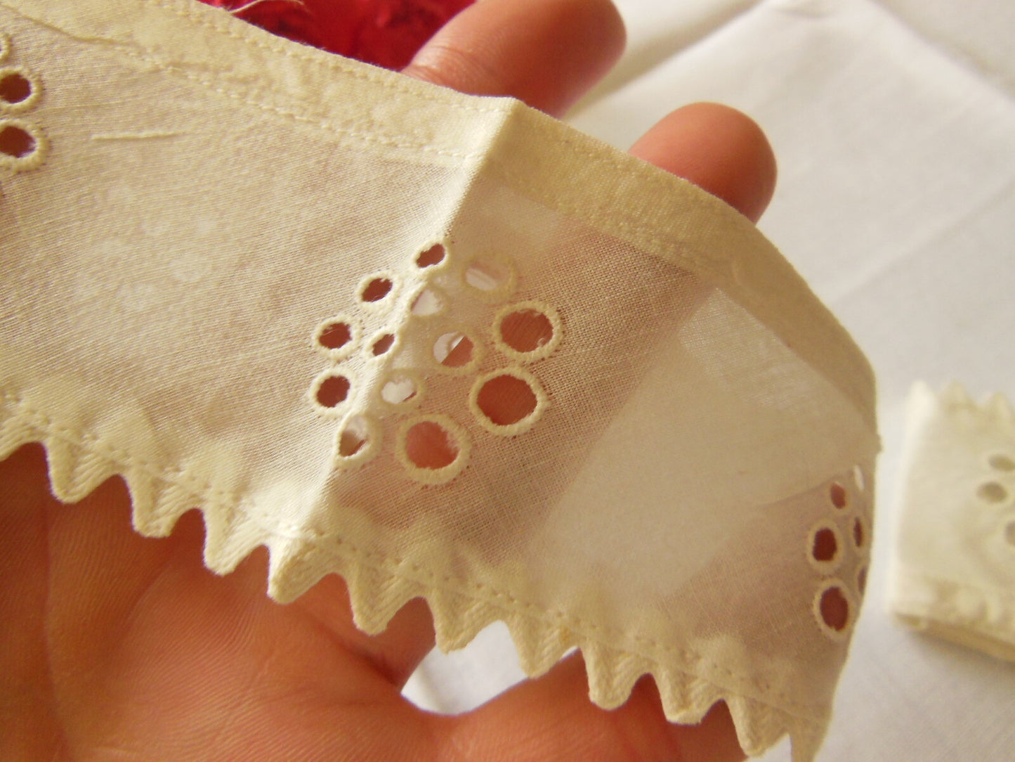 Paire d'emmanchure broderie dentelle ancienne theatre Chemisier T15-38