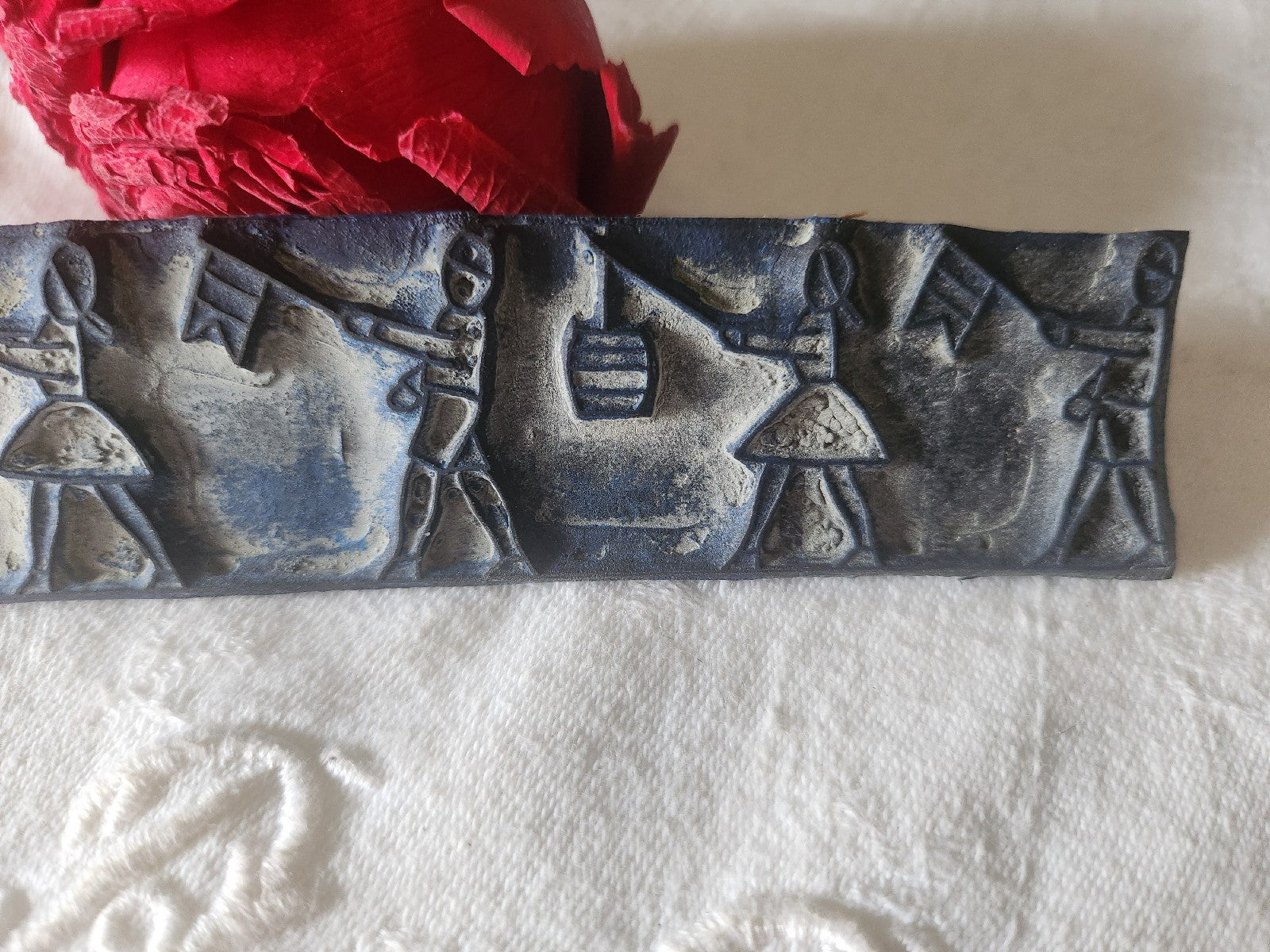Tampon ancien sans support frise broderie collection lampion 14 juillet   n°38-2