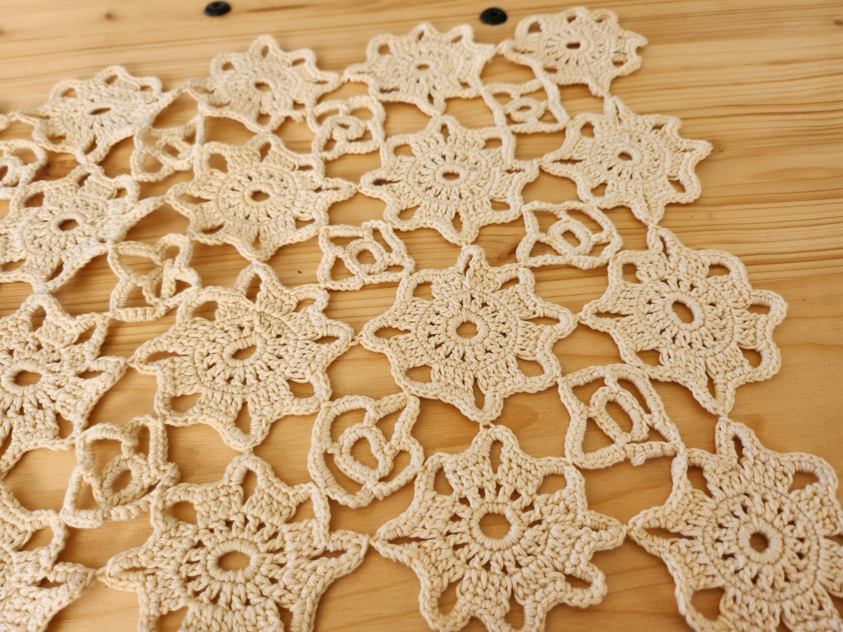Ancien napperon broderie crochet aéré 28,5 cm sur 46 cm B8