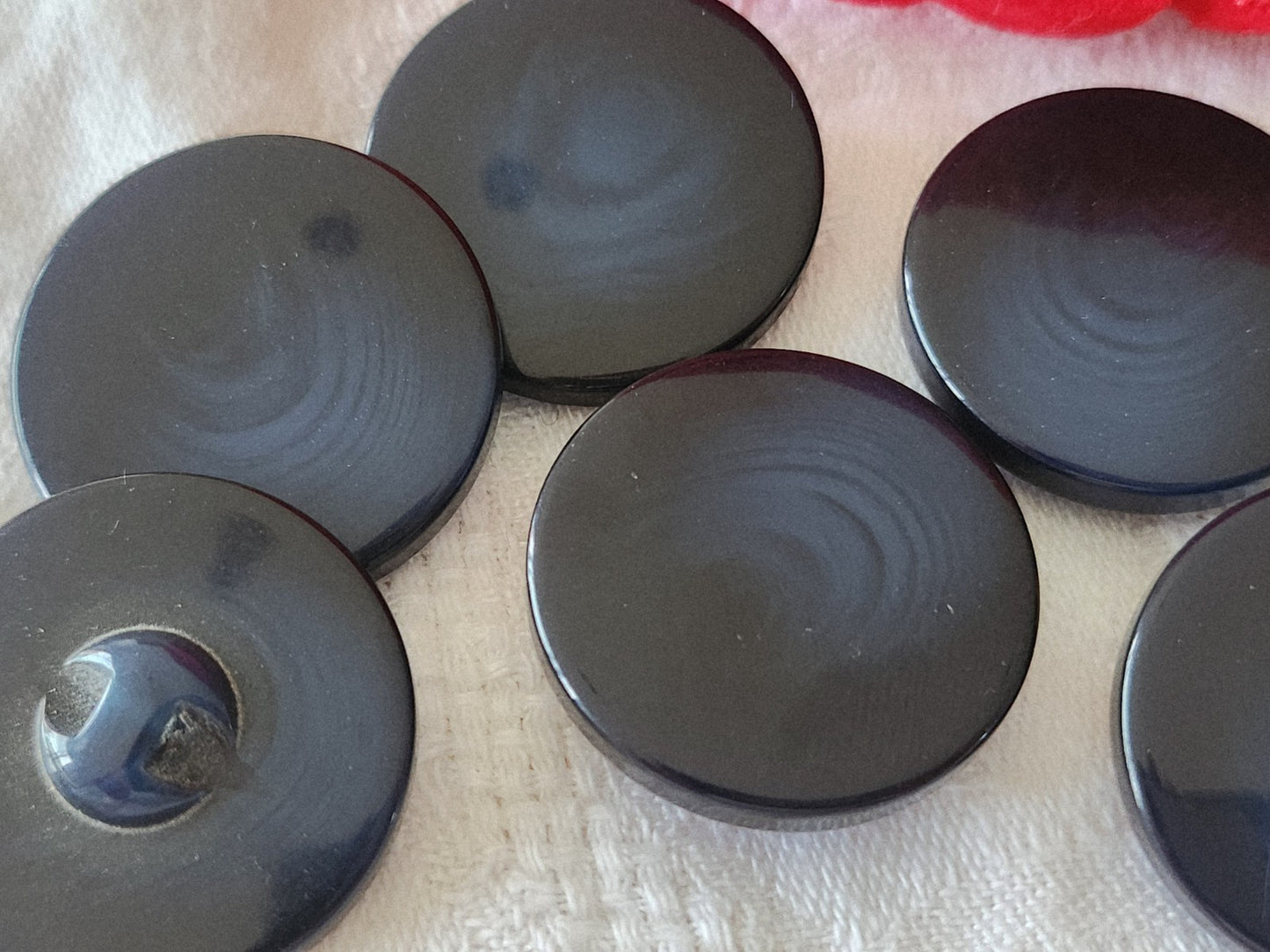 lot 6 gros boutons vintage camaieu bleu lumineux foncé pied 2,7 cm ref 5970
