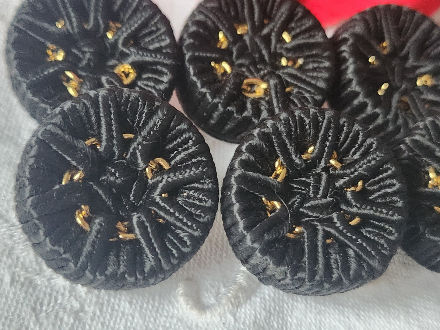 Lot 6 gros boutons  passementerie année 90 pied 2,7 cm ref 1345