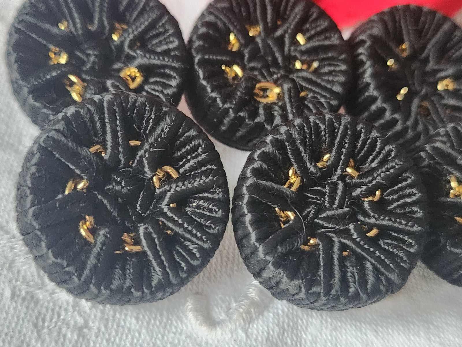 Lot 6 gros boutons  passementerie année 90 pied 2,7 cm ref 1345