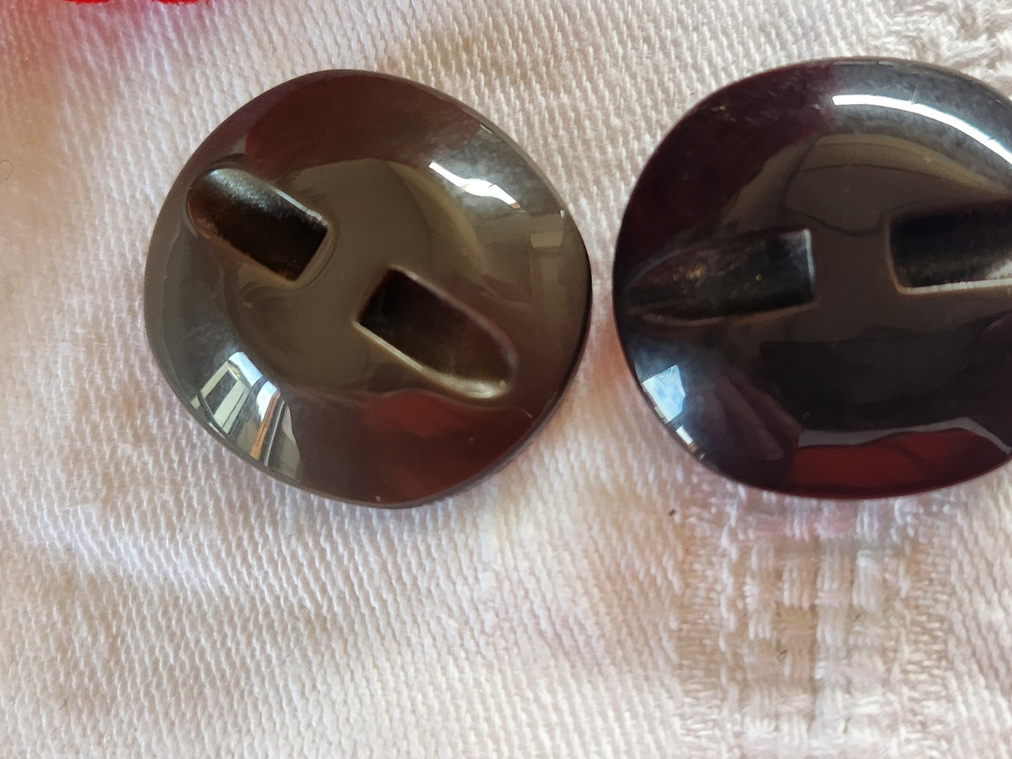 Duo gros vintage marron gris inclusion épais 2,5 sur 2,7 cm ref 1983
