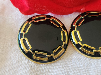 Duo gros boutons vintage en métal bleu quasi noir  trés leger 2,9 cm ref 3856