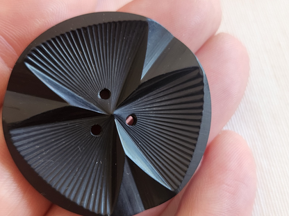 Gros bouton ancien noir art deco xxl 4 cm ou 40 mm ref 6281